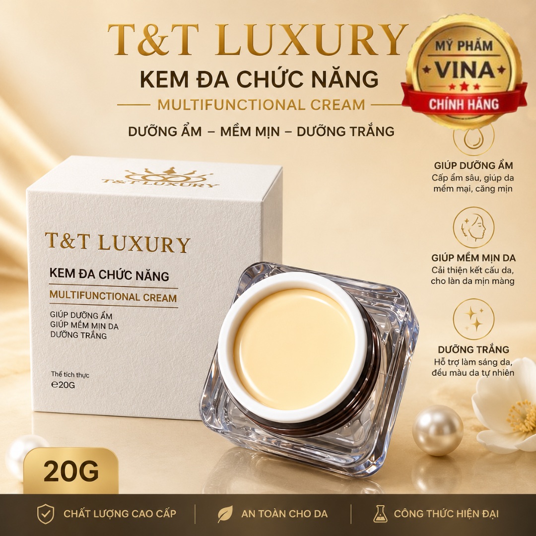 Kem T&T LUXURY Đa Chức Năng Giúp Dưỡng Ẩm Mềm Mịn Dưỡng Trắng Da 20g SPF 45 PA++ 20gr 1