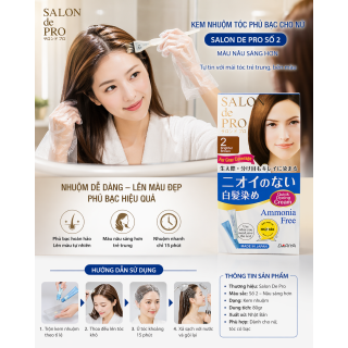 Kem Nhuộm Tóc Phủ Bạc Cho Nữ Salon De Pro - #2 (Brighter Brown): Nâu sáng hơn
