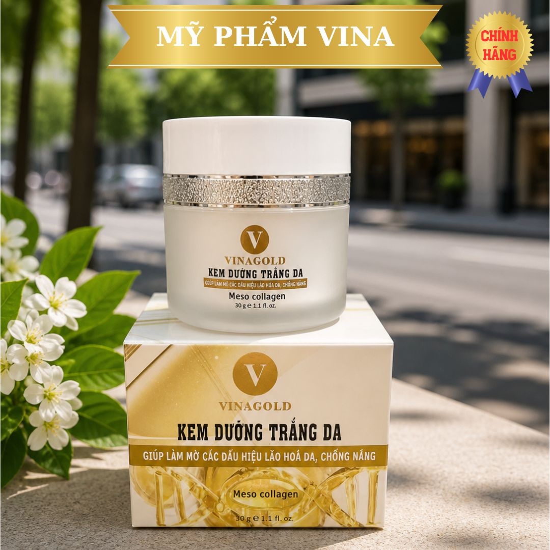 Kem Dưỡng Trắng Da Chống Nắng VINAGOLD MESO COLLAGEN UV SPF 30/PA+++ 30GR