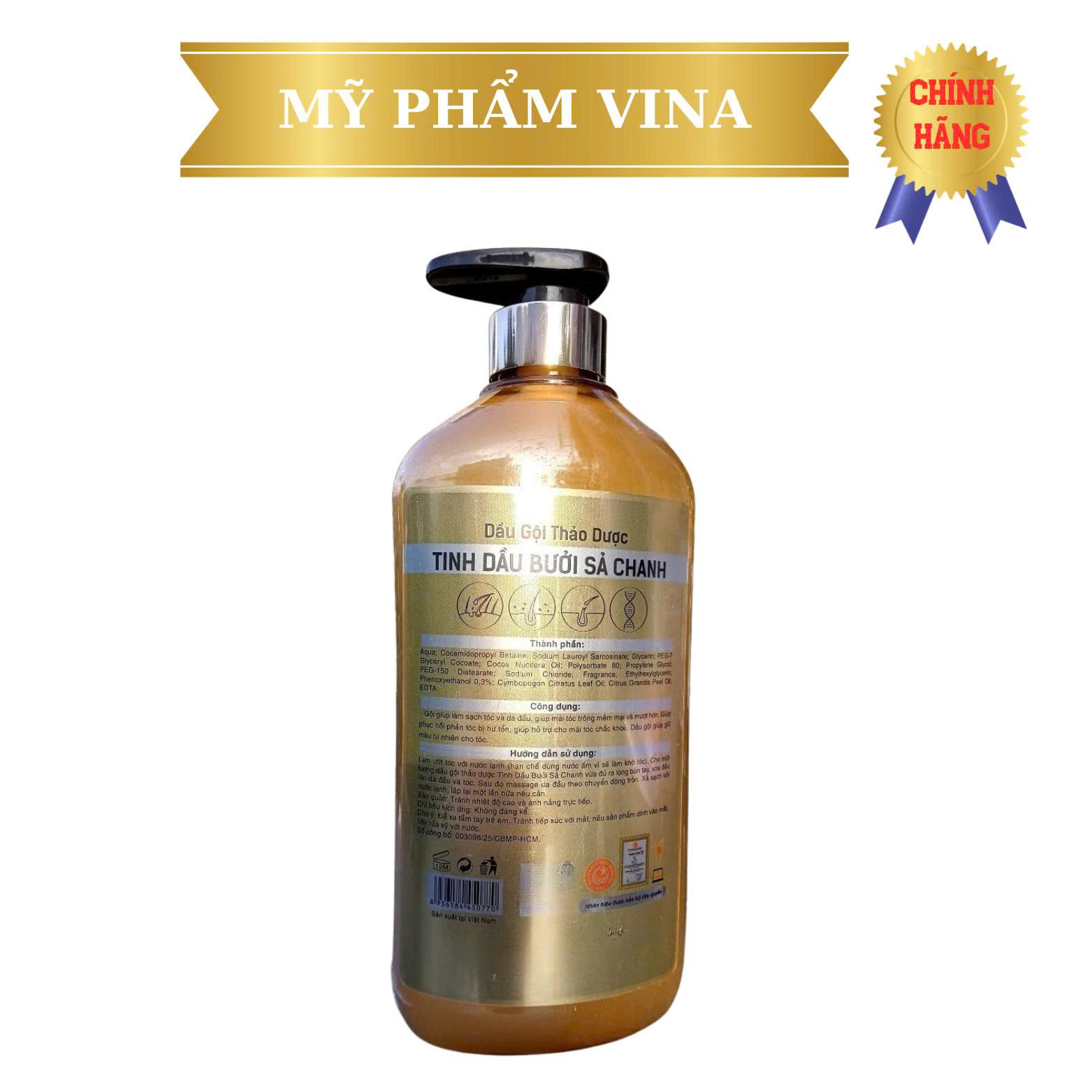 Dầu Gội Thảo Dược HD Hoàng Dũng - Tinh Dầu Bưởi Sả Chanh 800ml 2