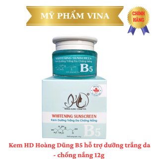 ( Xanh) Kem Whitening Sunscreen HD Hoàng Dũng B5 - Hỗ Trợ Trắng Da, Chống Nắng 12g 1