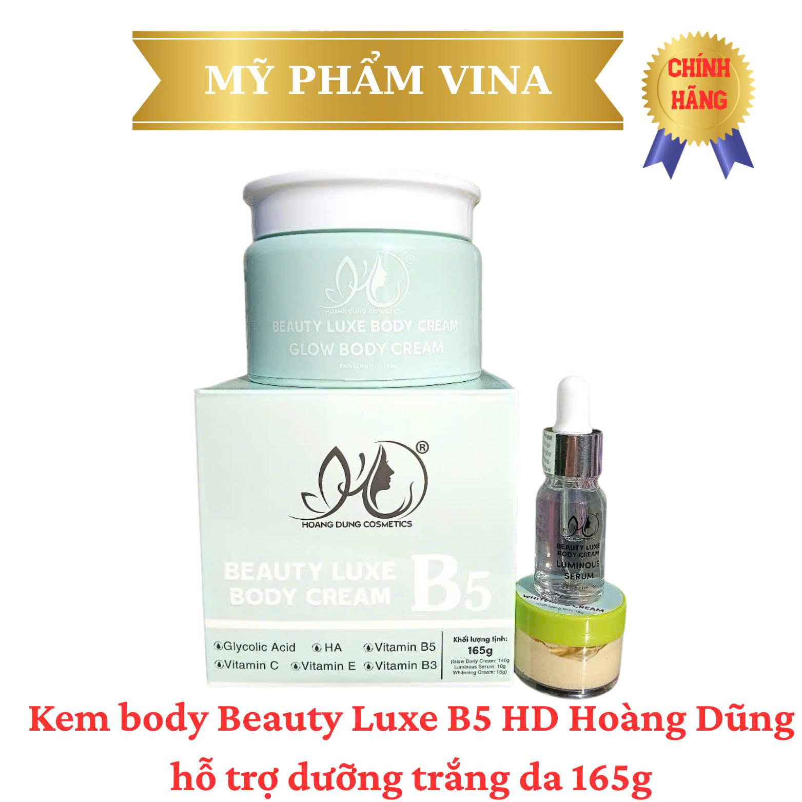 (Xanh) KEM BODY BEAUTY LUXE B5 HD HOÀNG DŨNG HỖ TRỢ DƯỠNG TRẮNG DA 165G 1