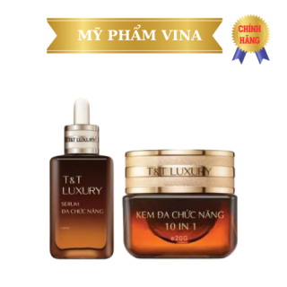 Combo kem hỗ trợ dưỡng trắng da ĐCN 10IN1 ( 20g) và Serum hỗ trợ dưỡng ẩm da 30ml - T&T LUXURY 1