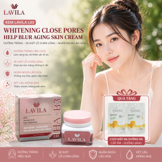 Kem Lavila L03 dưỡng trắng da se khít lỗ chân lông 10gr - Whitening Close Pores Help Blur Aging Skin Cream  (tặng mặt nạ 1