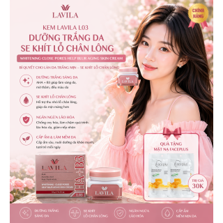Kem Lavila L03 dưỡng trắng da se khít lỗ chân lông 10gr - Whitening Close Pores Help Blur Aging Skin Cream  (tặng mặt nạ 2