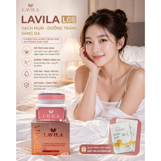 Kem LAVILA L08 Sạch Mụn Và Dưỡng Trắng Sáng Da 15gr - Correcting Acnes Cream And Whitening Skin Care (tặng mặt nạ)