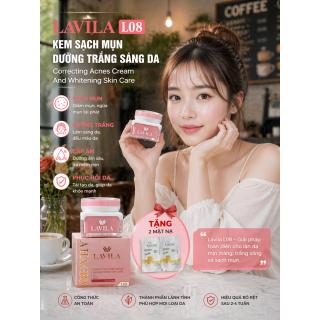 Kem LAVILA L08 Sạch Mụn Và Dưỡng Trắng Sáng Da 15gr - Correcting Acnes Cream And Whitening Skin Care (tặng mặt nạ)