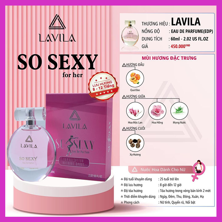 Nước Hoa Nữ LAVILA So Sexy 60ml 1