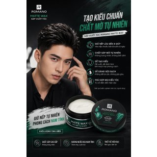 Sáp Vuốt Tóc Romano Restyleable Matte Wax Giữ Nếp Tự Nhiên 68g - XANH LÁ