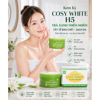 Kem tẩy tế bào da chết HQ Cosy White H5 tinh chất trà xanh 250gr
