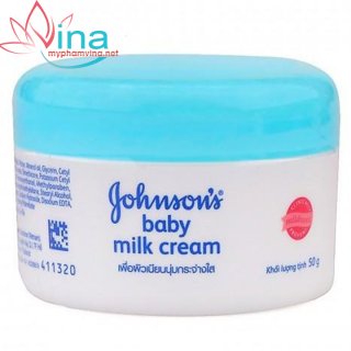 Kem dưỡng da Johnsons Baby chứa sữa và gạo  (50g)