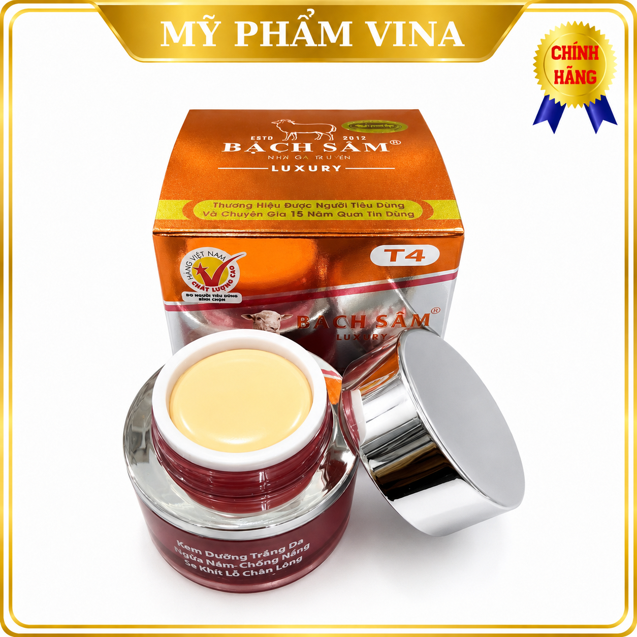 Kem Bạch Sâm T4 Luxury Dưỡng Trắng Da, Ngừa Mụn, Chống Nắng, Se Khít Lỗ Chân Lông 2