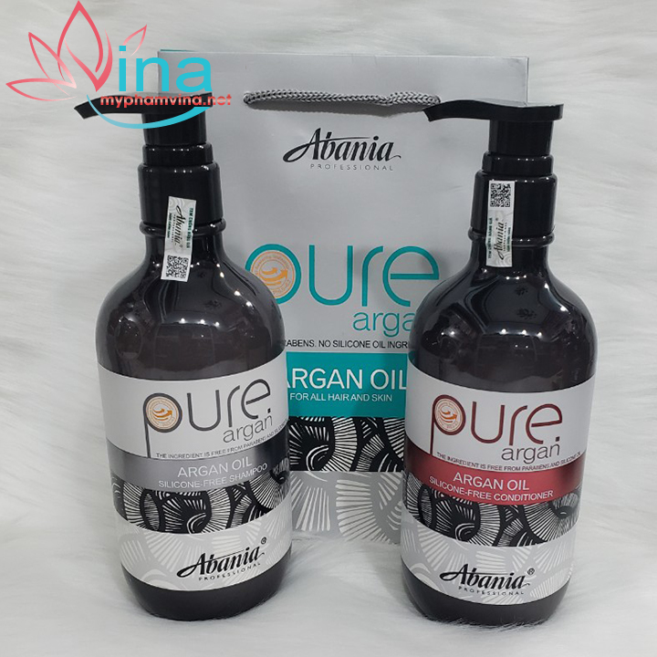 COMBO DẦU GỘI XẢ DƯỠNG CHẤT PHỤC HỒI ABANIA PURE ARGAN 500ML*2 1