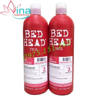 CẶP DẦU GỘI XẢ TIGI BED HEAD ĐỎ CHÍNH HÃNG 750ML x 2