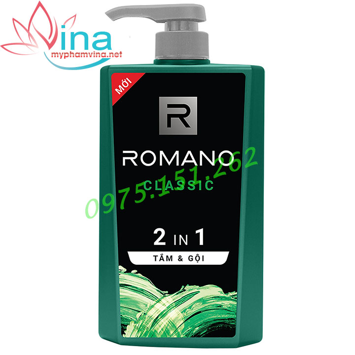 Dầu Tắm Gội 2 Trong 1 Romano Classic 650g 2