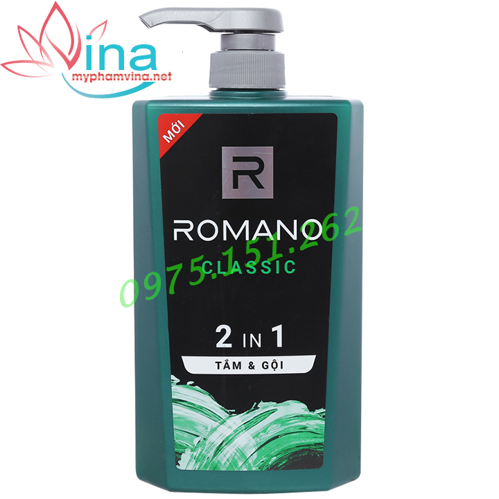 Dầu Tắm Gội 2 Trong 1 Romano Classic 650g 1