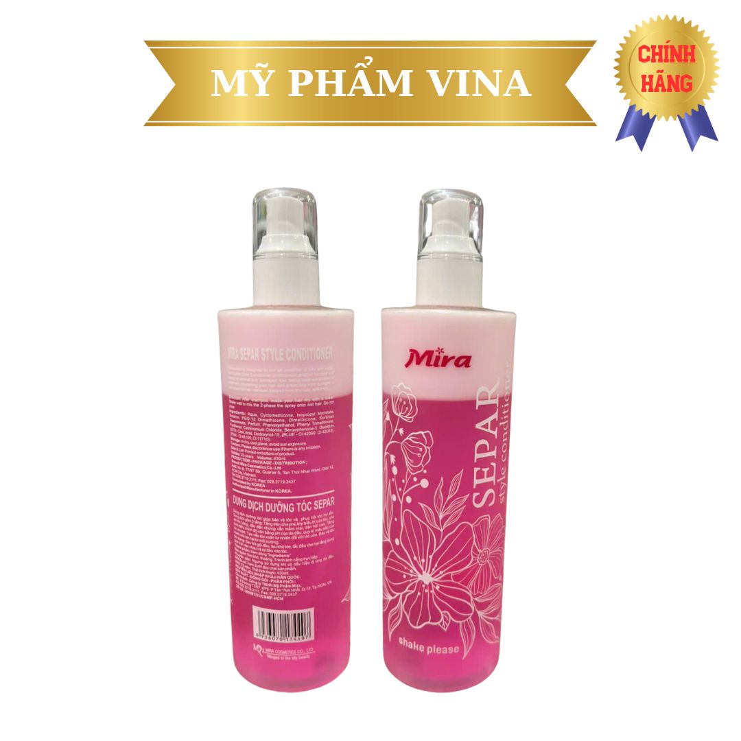 Xịt Dưỡng Tóc SEPAR Mira Hàn Quốc - MÀU HỒNG DÀNH CHO TÓC KHÔ (Chai lớn 430ml) 2