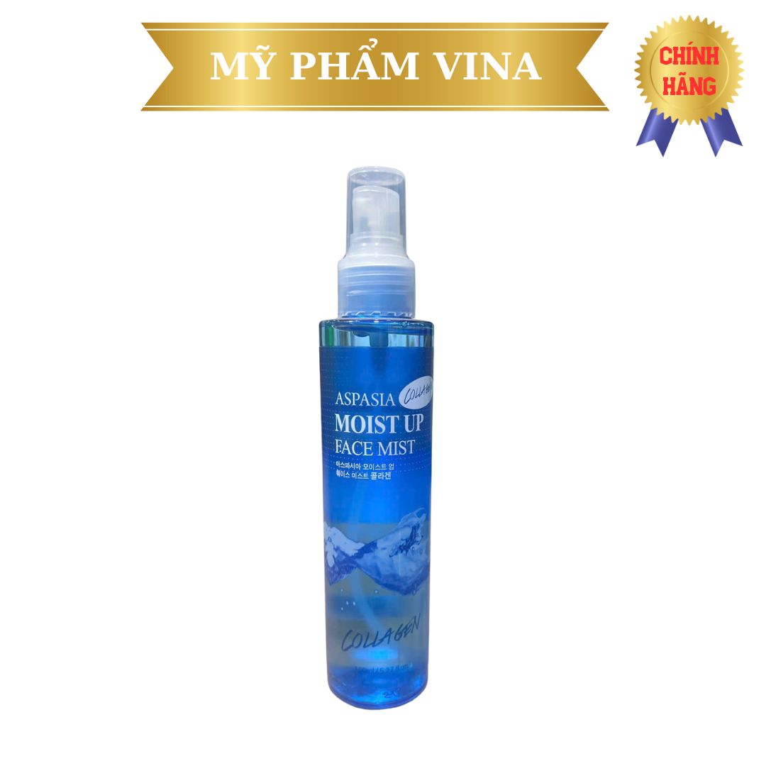 Xịt Khoáng Tinh Chất Collagen Aspasia Moist Up Face Mist Collagen 150ml (màu xanh dương) 1