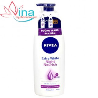 Sữa dưỡng thể trắng da ban đêm nivea extra white night nourish (400ml) 1