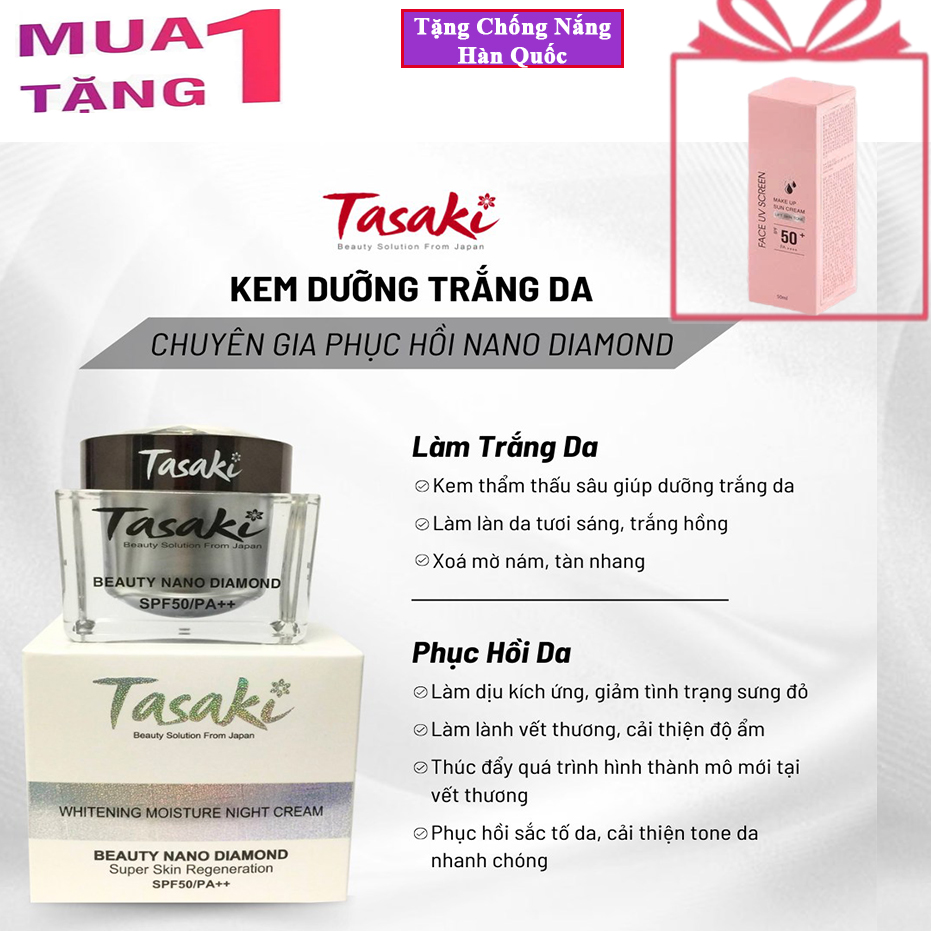 Kem Tasaki dưỡng trắng phục hồi Nano Diamond sạch nám, tàn nhang, chống lão hóa 25gr 1