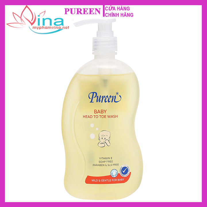 Tắm gội toàn thân cho bé Pureen Pro-Vitamin B5 & Vitamin E 750ml