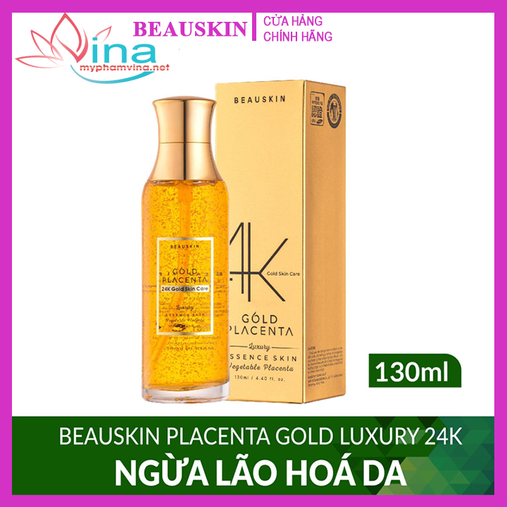 Nước hoa hồng Beauskin Placenta Gold Luxury 24k 130ml – Da trắng, mịn màng, sạch sâu 1